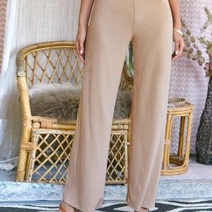 Shein rib knit wide leg pants (small)